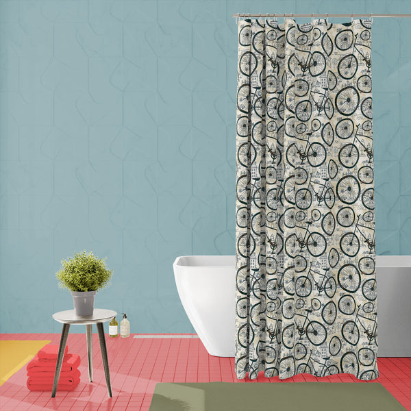 Bicycles D1 Washable Waterproof Shower Curtain-Shower Curtains-CUR_SH-IC 5007478 IC 5007478, Abstract Expressionism, Abstracts, Ancient, Animated Cartoons, Art and Paintings, Automobiles, Bikes, Botanical, Caricature, Cars, Cartoons, Decorative, Digital, Digital Art, Drawing, Fashion, Floral, Flowers, Graphic, Historical, Illustrations, Medieval, Nature, Patterns, Retro, Semi Abstract, Signs, Signs and Symbols, Sketches, Sports, Transportation, Travel, Vehicles, Vintage, bicycles, d1, washable, waterproof, 