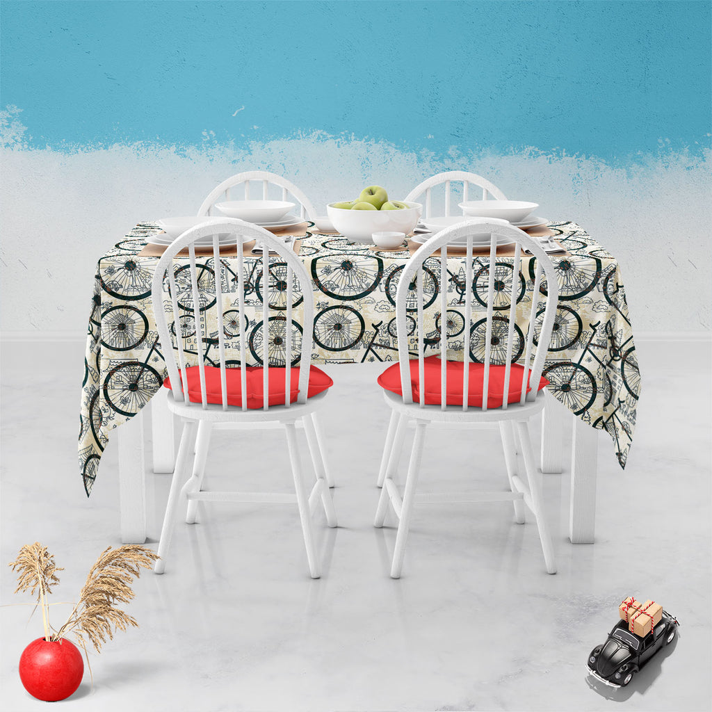 Bicycles D1 Table Cloth Cover-Table Covers-CVR_TB_NR-IC 5007478 IC 5007478, Abstract Expressionism, Abstracts, Ancient, Animated Cartoons, Art and Paintings, Automobiles, Bikes, Botanical, Caricature, Cars, Cartoons, Decorative, Digital, Digital Art, Drawing, Fashion, Floral, Flowers, Graphic, Historical, Illustrations, Medieval, Nature, Patterns, Retro, Semi Abstract, Signs, Signs and Symbols, Sketches, Sports, Transportation, Travel, Vehicles, Vintage, bicycles, d1, table, cloth, cover, abstract, antique,