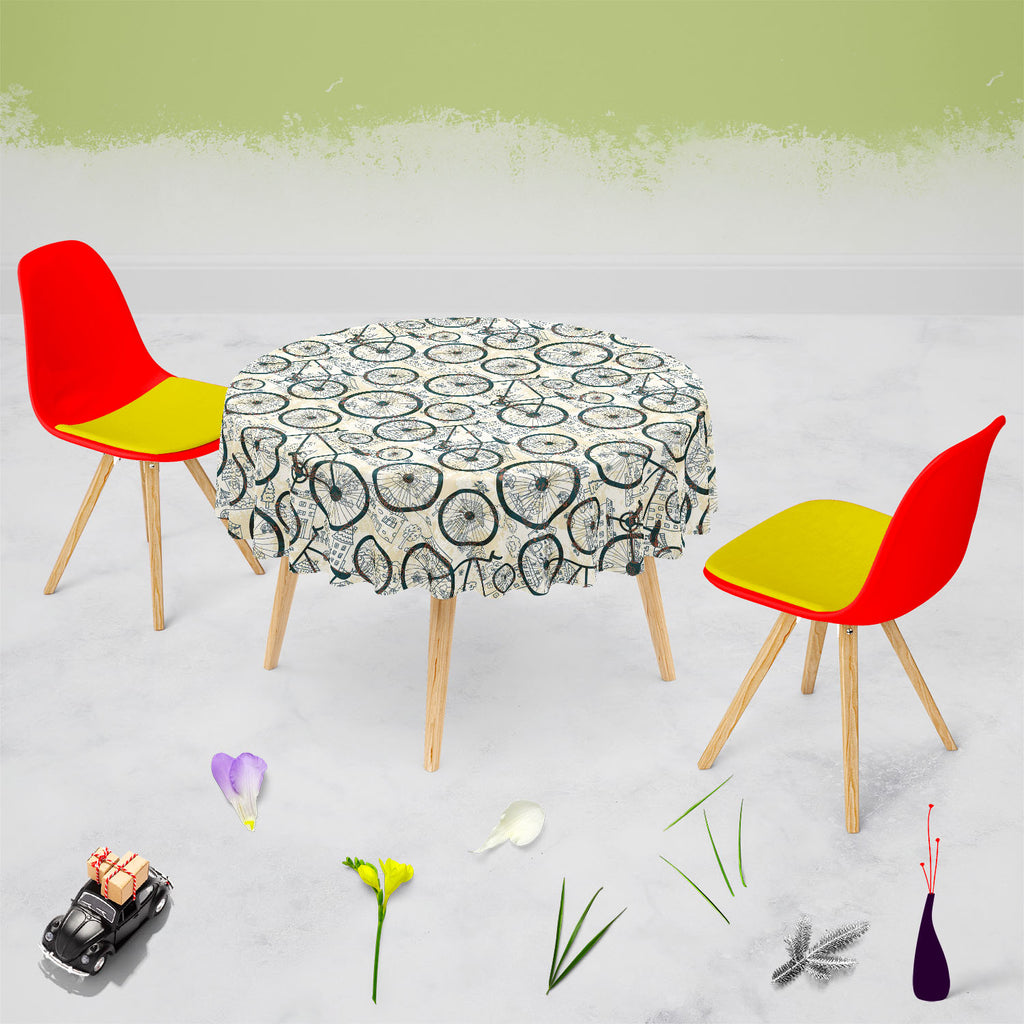 Bicycles D1 Table Cloth Cover-Table Covers-CVR_TB_RD-IC 5007478 IC 5007478, Abstract Expressionism, Abstracts, Ancient, Animated Cartoons, Art and Paintings, Automobiles, Bikes, Botanical, Caricature, Cars, Cartoons, Decorative, Digital, Digital Art, Drawing, Fashion, Floral, Flowers, Graphic, Historical, Illustrations, Medieval, Nature, Patterns, Retro, Semi Abstract, Signs, Signs and Symbols, Sketches, Sports, Transportation, Travel, Vehicles, Vintage, bicycles, d1, table, cloth, cover, abstract, antique,