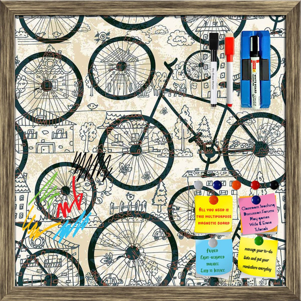 Bicycles Framed Magnetic Dry Erase Board | Combo with Magnet Buttons & Markers-Magnetic Boards Framed-MGB_FR-IC 5007478 IC 5007478, Abstract Expressionism, Abstracts, Ancient, Animated Cartoons, Art and Paintings, Automobiles, Bikes, Botanical, Caricature, Cars, Cartoons, Decorative, Digital, Digital Art, Drawing, Fashion, Floral, Flowers, Graphic, Historical, Illustrations, Medieval, Nature, Patterns, Retro, Semi Abstract, Signs, Signs and Symbols, Sketches, Sports, Transportation, Travel, Vehicles, Vintag