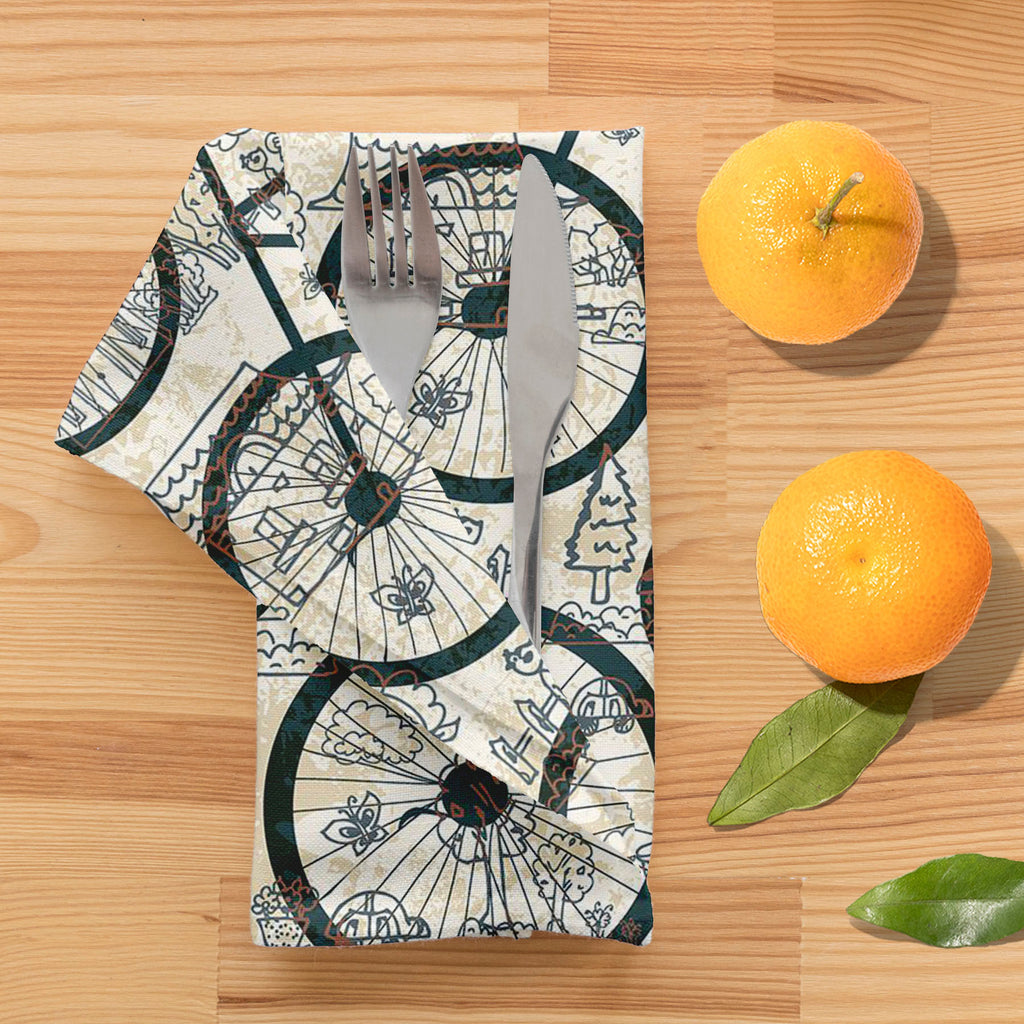Bicycles D1 Table Napkin-Table Napkins-NAP_TB-IC 5007478 IC 5007478, Abstract Expressionism, Abstracts, Ancient, Animated Cartoons, Art and Paintings, Automobiles, Bikes, Botanical, Caricature, Cars, Cartoons, Decorative, Digital, Digital Art, Drawing, Fashion, Floral, Flowers, Graphic, Historical, Illustrations, Medieval, Nature, Patterns, Retro, Semi Abstract, Signs, Signs and Symbols, Sketches, Sports, Transportation, Travel, Vehicles, Vintage, bicycles, d1, table, napkin, abstract, antique, art, backgro