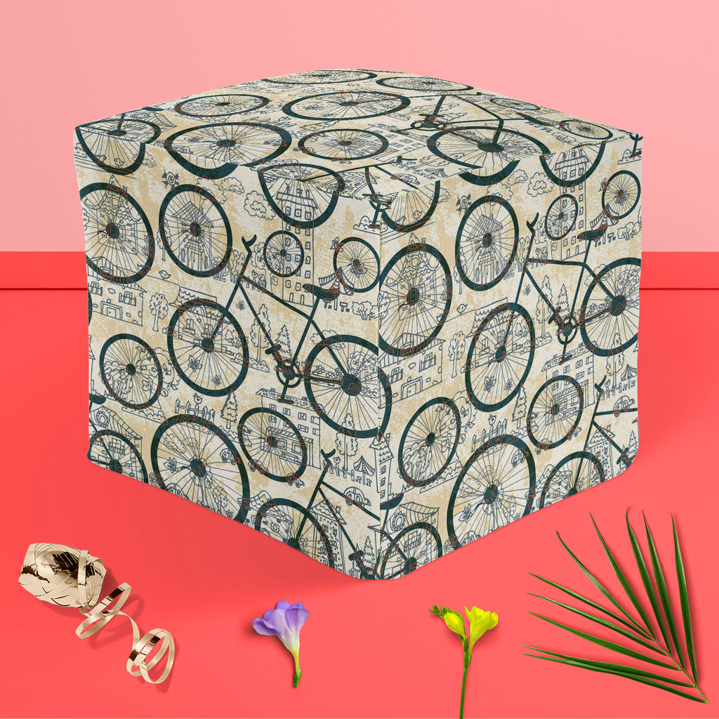 Bicycles D1 Footstool Footrest Puffy Pouffe Ottoman Bean Bag | Canvas Fabric-Footstools-FST_CB_BN-IC 5007478 IC 5007478, Abstract Expressionism, Abstracts, Ancient, Animated Cartoons, Art and Paintings, Automobiles, Bikes, Botanical, Caricature, Cars, Cartoons, Decorative, Digital, Digital Art, Drawing, Fashion, Floral, Flowers, Graphic, Historical, Illustrations, Medieval, Nature, Patterns, Retro, Semi Abstract, Signs, Signs and Symbols, Sketches, Sports, Transportation, Travel, Vehicles, Vintage, bicycles