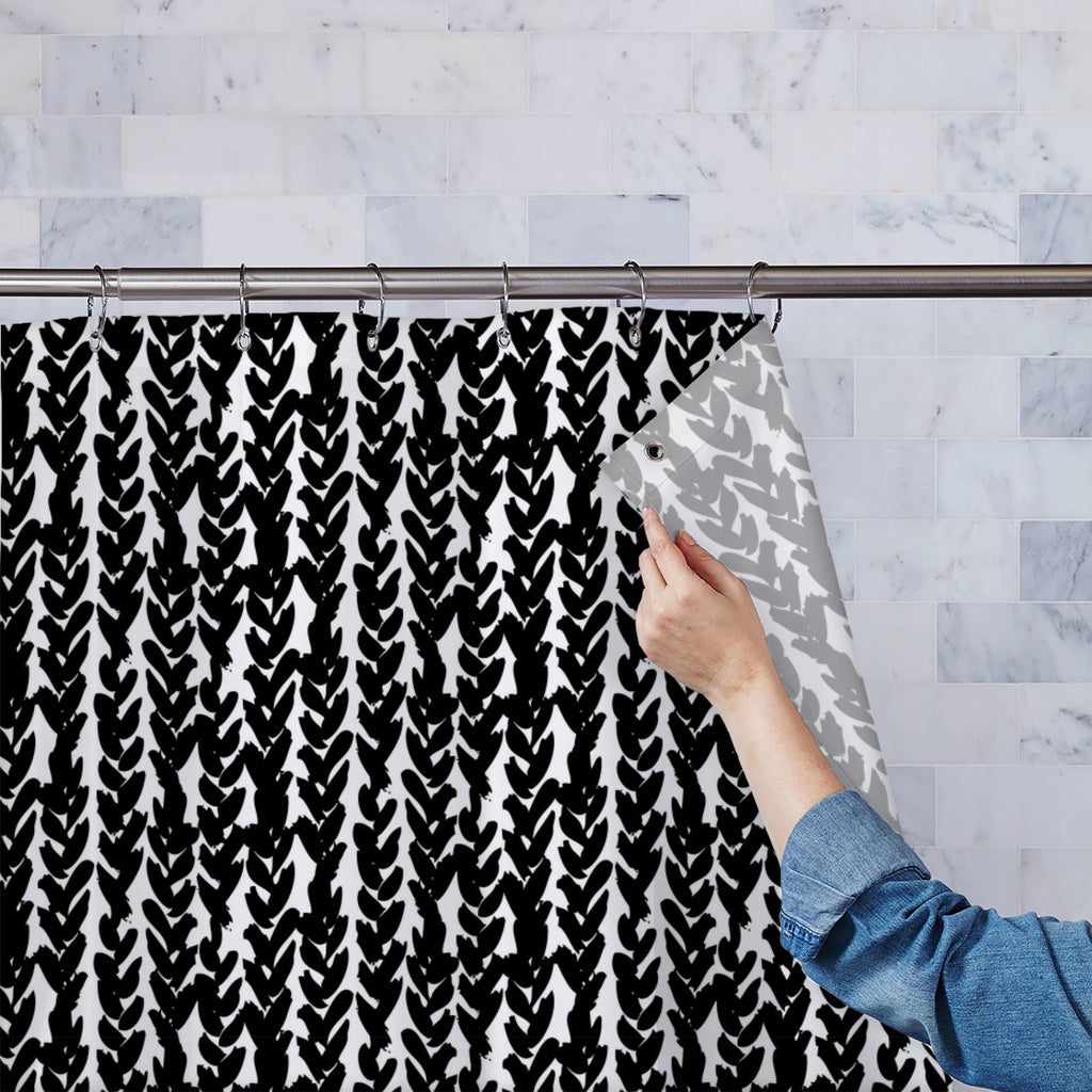 Painted Braids Washable Waterproof Shower Curtain-Shower Curtains-CUR_SH-IC 5007480 IC 5007480, Abstract Expressionism, Abstracts, African, Ancient, Art and Paintings, Aztec, Black, Black and White, Bohemian, Brush Stroke, Chevron, Culture, Digital, Digital Art, Drawing, Ethnic, Fashion, Graphic, Hand Drawn, Herringbone, Historical, Illustrations, Medieval, Patterns, Retro, Semi Abstract, Signs, Signs and Symbols, Stripes, Traditional, Tribal, Vintage, Watercolour, White, World Culture, painted, braids, was