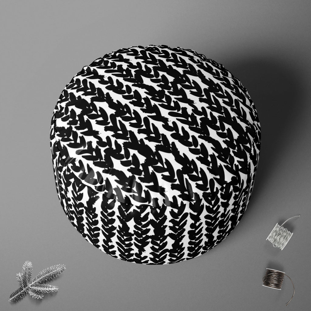 Painted Braids Footstool Footrest Puffy Pouffe Ottoman Bean Bag | Canvas Fabric-Footstools-FST_CB_BN-IC 5007480 IC 5007480, Abstract Expressionism, Abstracts, African, Ancient, Art and Paintings, Aztec, Black, Black and White, Bohemian, Brush Stroke, Chevron, Culture, Digital, Digital Art, Drawing, Ethnic, Fashion, Graphic, Hand Drawn, Herringbone, Historical, Illustrations, Medieval, Patterns, Retro, Semi Abstract, Signs, Signs and Symbols, Stripes, Traditional, Tribal, Vintage, Watercolour, White, World C