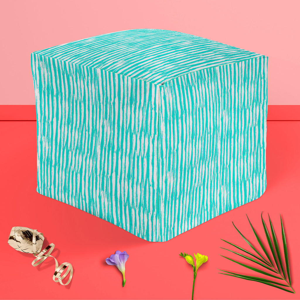 Striped Lines Footstool Footrest Puffy Pouffe Ottoman Bean Bag | Canvas Fabric-Footstools-FST_CB_BN-IC 5007481 IC 5007481, Abstract Expressionism, Abstracts, Ancient, Black and White, Bohemian, Brush Stroke, Culture, Digital, Digital Art, Drawing, Ethnic, Fashion, Geometric, Geometric Abstraction, Graffiti, Graphic, Hand Drawn, Historical, Illustrations, Medieval, Modern Art, Patterns, Retro, Semi Abstract, Signs, Signs and Symbols, Splatter, Stripes, Traditional, Tribal, Tropical, Vintage, Watercolour, Whi