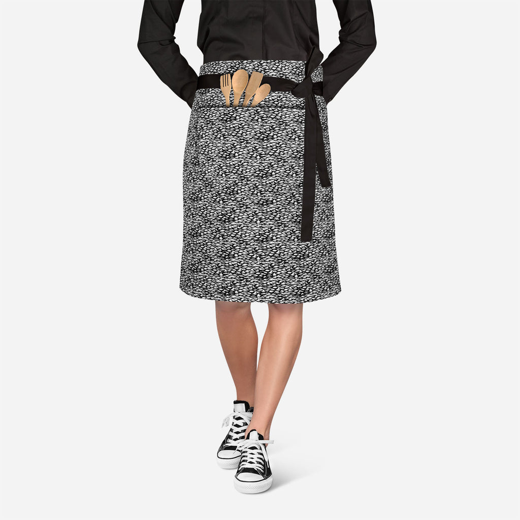 Ditsy Strokes Apron | Adjustable, Free Size & Waist Tiebacks-Apron Waist to Feet-APR_WS_KN-IC 5007482 IC 5007482, African, Ancient, Animals, Birds, Black, Black and White, Bohemian, Brush Stroke, Digital, Digital Art, Graphic, Hand Drawn, Hipster, Historical, Medieval, Modern Art, Patterns, Retro, Signs, Signs and Symbols, Stripes, Vintage, ditsy, strokes, apron, adjustable, free, size, waist, tiebacks, animal, background, boho, bold, brush, stroke, chic, cross, hatch, design, fish, scales, fishing, grey, g