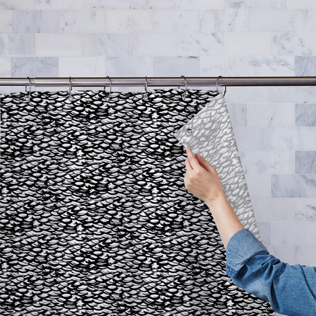 Ditsy Strokes Washable Waterproof Shower Curtain-Shower Curtains-CUR_SH-IC 5007482 IC 5007482, African, Ancient, Animals, Birds, Black, Black and White, Bohemian, Brush Stroke, Digital, Digital Art, Graphic, Hand Drawn, Hipster, Historical, Medieval, Modern Art, Patterns, Retro, Signs, Signs and Symbols, Stripes, Vintage, ditsy, strokes, washable, waterproof, shower, curtain, animal, background, boho, bold, brush, stroke, chic, cross, hatch, design, fish, scales, fishing, grey, grunge, hand, drawn, painted,