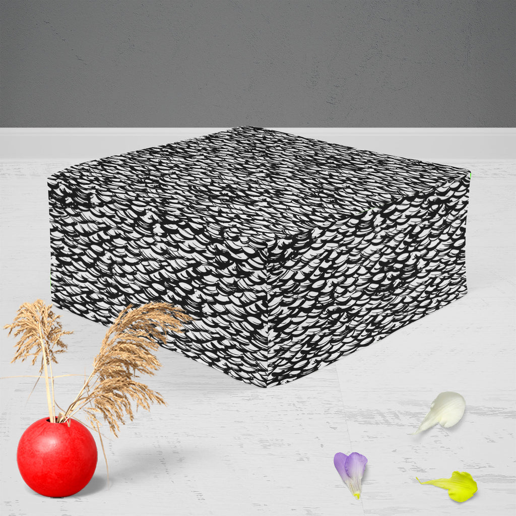 Ditsy Strokes Footstool Footrest Puffy Pouffe Ottoman Bean Bag | Canvas Fabric-Footstools-FST_CB_BN-IC 5007482 IC 5007482, African, Ancient, Animals, Birds, Black, Black and White, Bohemian, Brush Stroke, Digital, Digital Art, Graphic, Hand Drawn, Hipster, Historical, Medieval, Modern Art, Patterns, Retro, Signs, Signs and Symbols, Stripes, Vintage, ditsy, strokes, footstool, footrest, puffy, pouffe, ottoman, bean, bag, canvas, fabric, animal, background, boho, bold, brush, stroke, chic, cross, hatch, desig