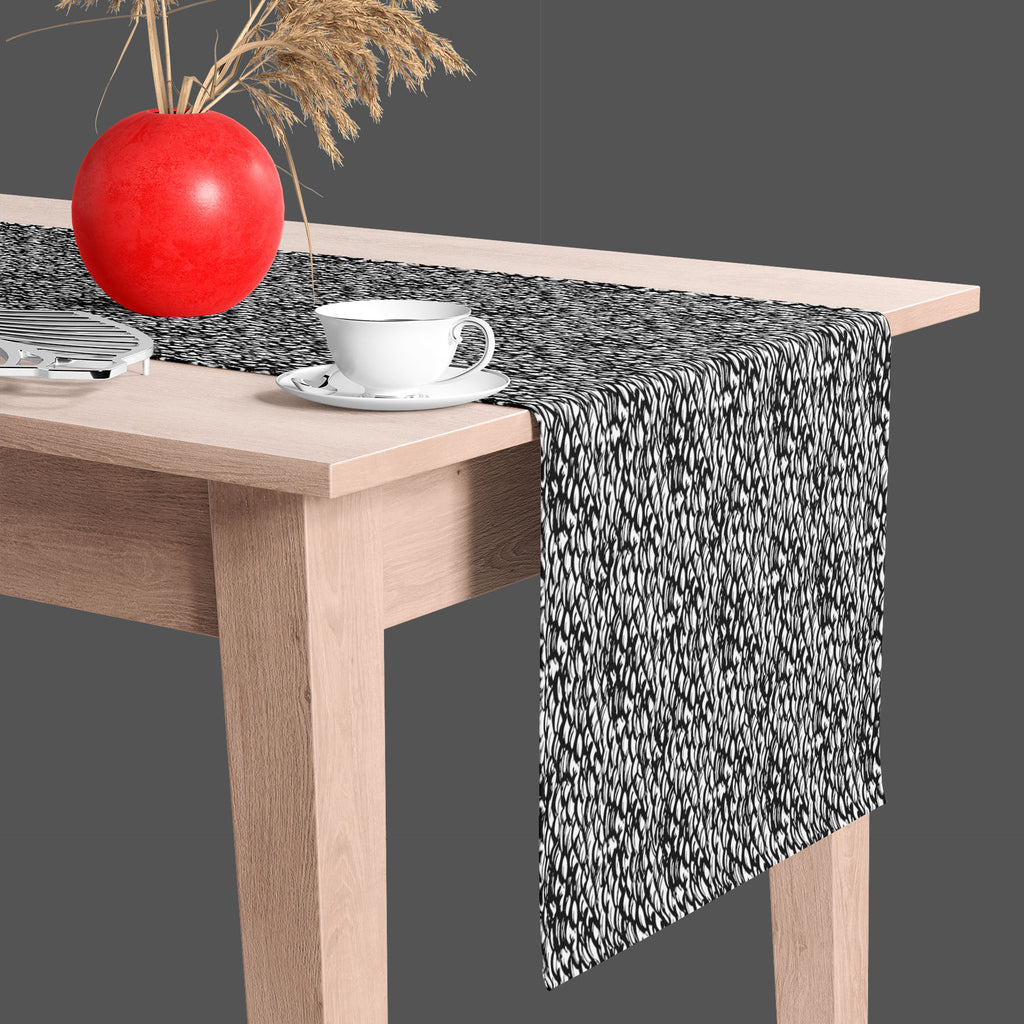 Ditsy Strokes Table Runner-Table Runners-RUN_TB-IC 5007482 IC 5007482, African, Ancient, Animals, Birds, Black, Black and White, Bohemian, Brush Stroke, Digital, Digital Art, Graphic, Hand Drawn, Hipster, Historical, Medieval, Modern Art, Patterns, Retro, Signs, Signs and Symbols, Stripes, Vintage, ditsy, strokes, table, runner, animal, background, boho, bold, brush, stroke, chic, cross, hatch, design, fish, scales, fishing, grey, grunge, hand, drawn, painted, linear, lines, lizard, skin, loop, loose, moder