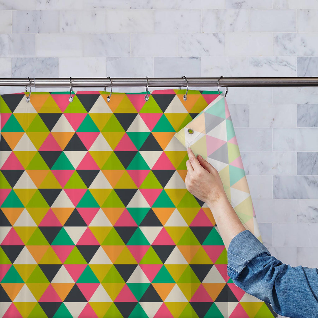 Retro Geometric Washable Waterproof Shower Curtain-Shower Curtains-CUR_SH-IC 5007485 IC 5007485, Ancient, Culture, Digital, Digital Art, Drawing, Ethnic, Fantasy, Fashion, Geometric, Geometric Abstraction, Graphic, Grid Art, Hipster, Historical, Illustrations, Medieval, Modern Art, Patterns, Retro, Signs, Signs and Symbols, Traditional, Triangles, Tribal, Vintage, World Culture, washable, waterproof, shower, curtain, wallpaper, artistic, artwork, backdrop, background, banner, card, cell, cloth, color, color