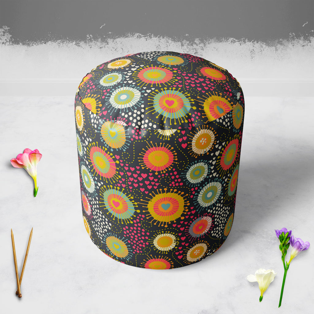Romantic Texture Footstool Footrest Puffy Pouffe Ottoman Bean Bag | Canvas Fabric-Footstools-FST_CB_BN-IC 5007486 IC 5007486, Abstract Expressionism, Abstracts, Ancient, Art and Paintings, Black and White, Botanical, Circle, Digital, Digital Art, Dots, Drawing, Fashion, Floral, Flowers, Graphic, Hearts, Historical, Illustrations, Love, Medieval, Nature, Patterns, Retro, Romance, Semi Abstract, Signs, Signs and Symbols, Vintage, White, romantic, texture, footstool, footrest, puffy, pouffe, ottoman, bean, bag
