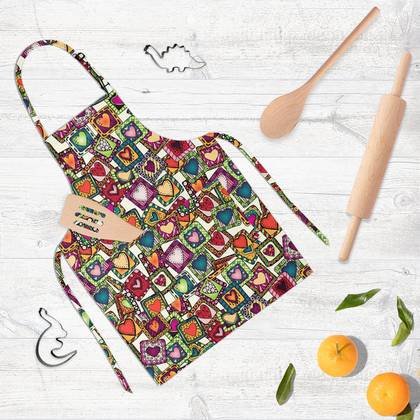 Doodle Hearts D2 Apron | Adjustable, Free Size & Waist Tiebacks-Aprons Neck to Knee-APR_NK_KN-IC 5007487 IC 5007487, Abstract Expressionism, Abstracts, Ancient, Art and Paintings, Birthday, Botanical, Culture, Digital, Digital Art, Drawing, Ethnic, Fashion, Floral, Flowers, Graphic, Hearts, Historical, Illustrations, Indian, Love, Medieval, Nature, Patterns, Retro, Romance, Semi Abstract, Signs, Signs and Symbols, Traditional, Tribal, Vintage, Wedding, World Culture, doodle, d2, full-length, neck, to, knee,