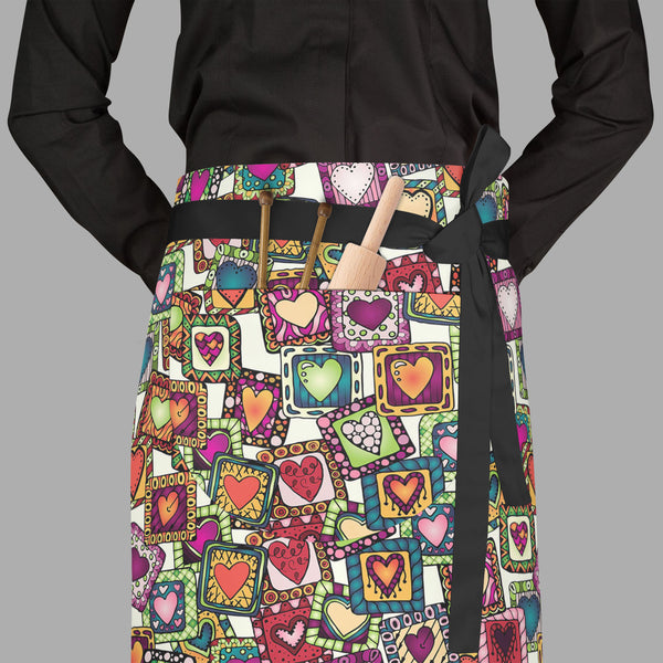Doodle Hearts D2 Apron | Adjustable, Free Size & Waist Tiebacks-Aprons Waist to Feet-APR_WS_FT-IC 5007487 IC 5007487, Abstract Expressionism, Abstracts, Ancient, Art and Paintings, Birthday, Botanical, Culture, Digital, Digital Art, Drawing, Ethnic, Fashion, Floral, Flowers, Graphic, Hearts, Historical, Illustrations, Indian, Love, Medieval, Nature, Patterns, Retro, Romance, Semi Abstract, Signs, Signs and Symbols, Traditional, Tribal, Vintage, Wedding, World Culture, doodle, d2, full-length, waist, to, fee