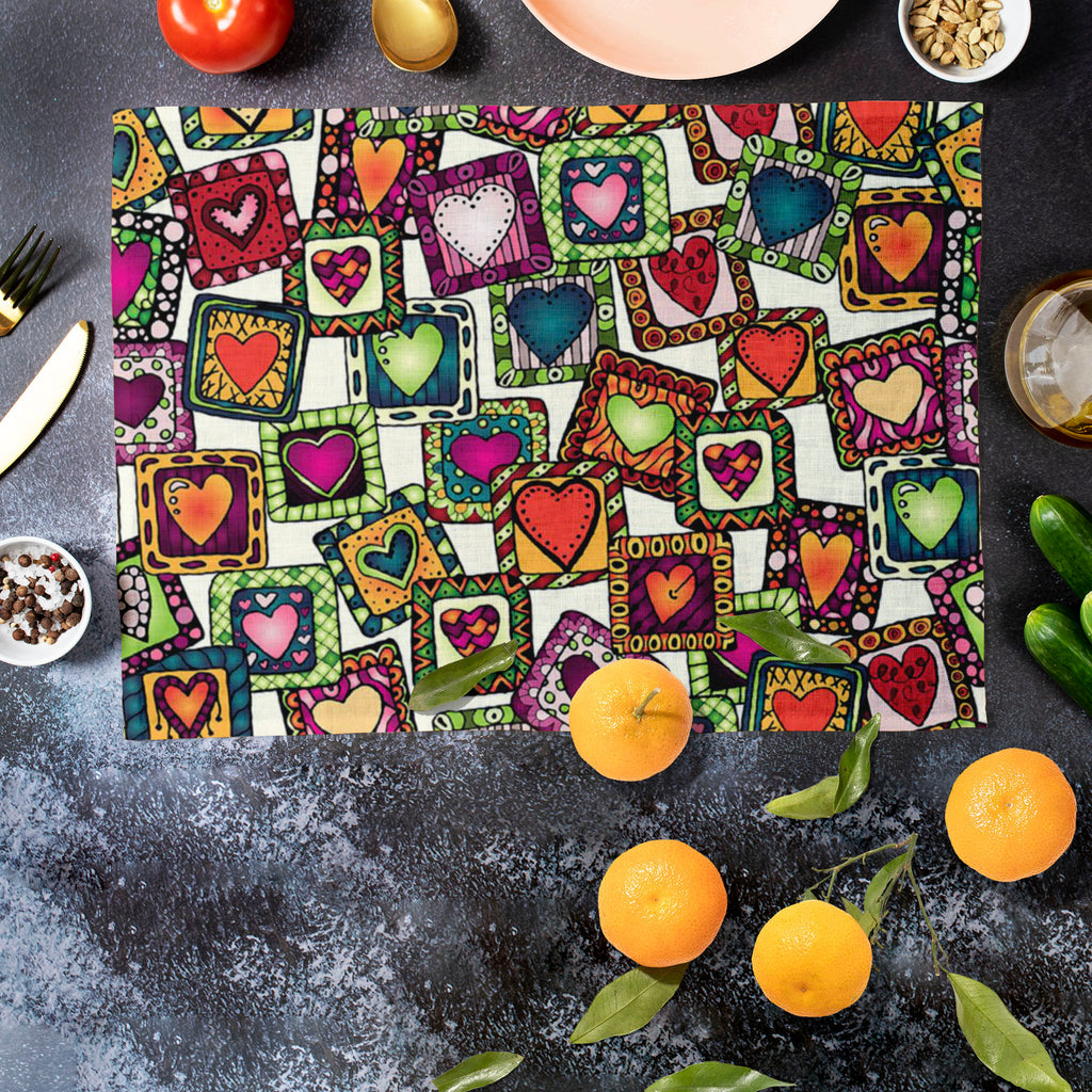 Doodle Hearts D2 Table Mat Placemat-Table Place Mats Fabric-MAT_TB-IC 5007487 IC 5007487, Abstract Expressionism, Abstracts, Ancient, Art and Paintings, Birthday, Botanical, Culture, Digital, Digital Art, Drawing, Ethnic, Fashion, Floral, Flowers, Graphic, Hearts, Historical, Illustrations, Indian, Love, Medieval, Nature, Patterns, Retro, Romance, Semi Abstract, Signs, Signs and Symbols, Traditional, Tribal, Vintage, Wedding, World Culture, doodle, d2, table, mat, placemat, abstract, anniversary, art, artwo