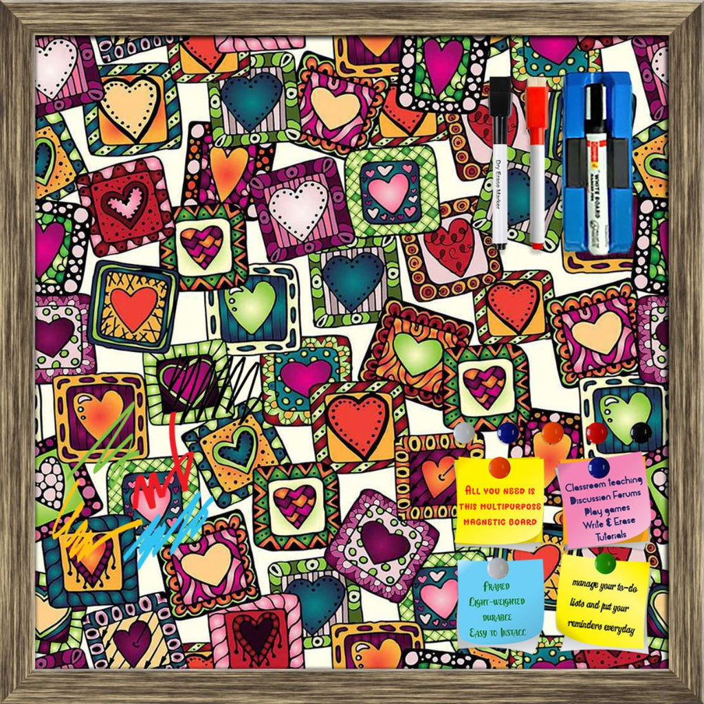 Doodle Hearts Framed Magnetic Dry Erase Board | Combo with Magnet Buttons & Markers-Magnetic Boards Framed-MGB_FR-IC 5007487 IC 5007487, Abstract Expressionism, Abstracts, Ancient, Art and Paintings, Birthday, Botanical, Culture, Digital, Digital Art, Drawing, Ethnic, Fashion, Floral, Flowers, Graphic, Hearts, Historical, Illustrations, Indian, Love, Medieval, Nature, Patterns, Retro, Romance, Semi Abstract, Signs, Signs and Symbols, Traditional, Tribal, Vintage, Wedding, World Culture, doodle, framed, magn