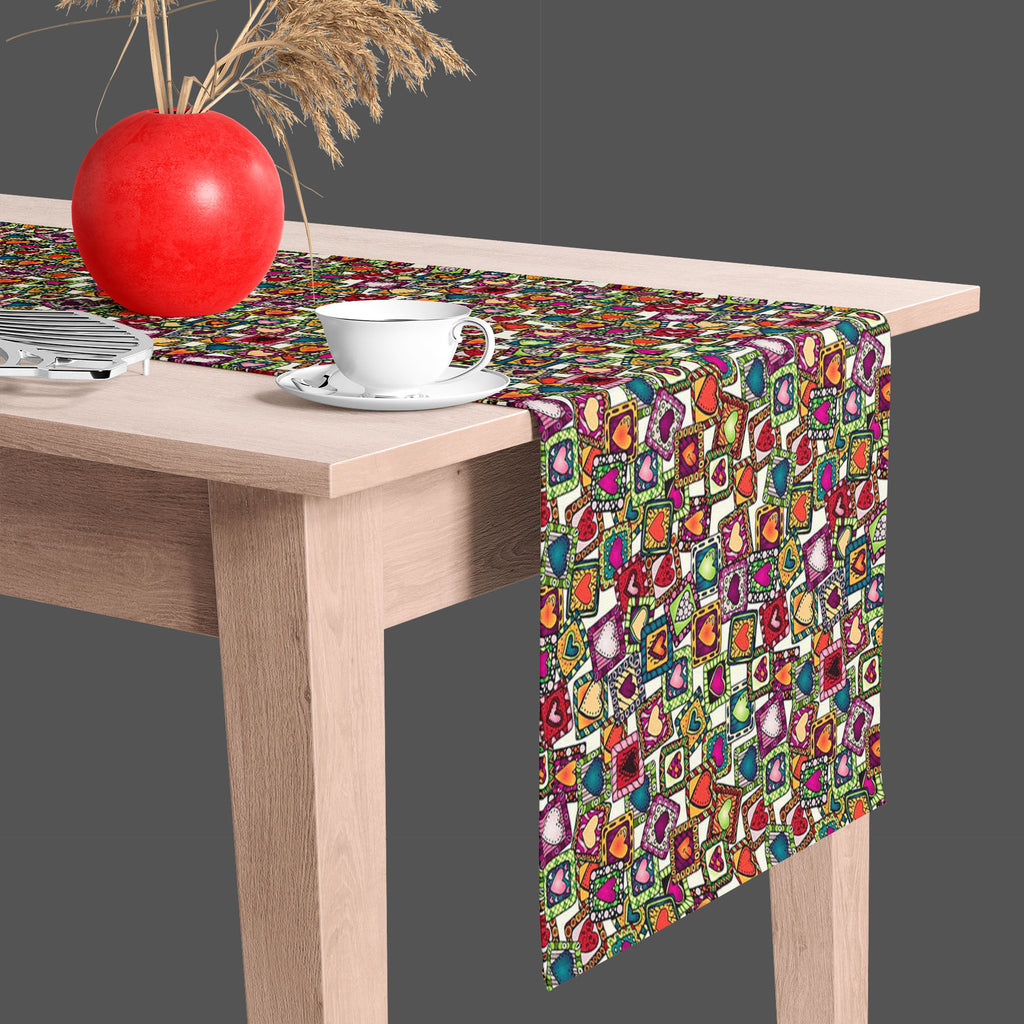 Doodle Hearts D2 Table Runner-Table Runners-RUN_TB-IC 5007487 IC 5007487, Abstract Expressionism, Abstracts, Ancient, Art and Paintings, Birthday, Botanical, Culture, Digital, Digital Art, Drawing, Ethnic, Fashion, Floral, Flowers, Graphic, Hearts, Historical, Illustrations, Indian, Love, Medieval, Nature, Patterns, Retro, Romance, Semi Abstract, Signs, Signs and Symbols, Traditional, Tribal, Vintage, Wedding, World Culture, doodle, d2, table, runner, abstract, anniversary, art, artwork, background, beautif