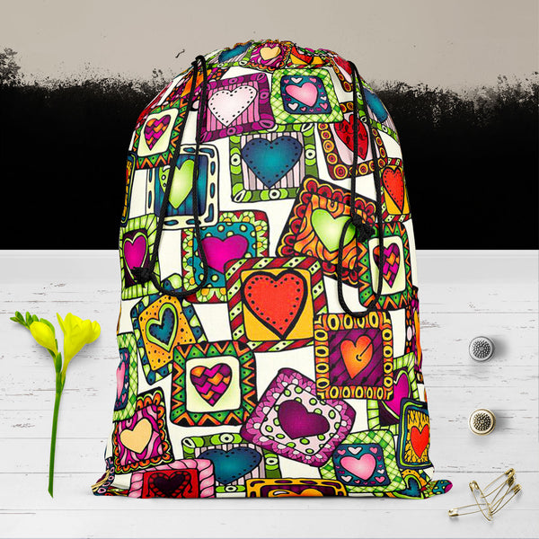 Doodle Hearts D2 Reusable Sack Bag | Bag for Gym, Storage, Vegetable & Travel-Drawstring Sack Bags-SCK_FB_DS-IC 5007487 IC 5007487, Abstract Expressionism, Abstracts, Ancient, Art and Paintings, Birthday, Botanical, Culture, Digital, Digital Art, Drawing, Ethnic, Fashion, Floral, Flowers, Graphic, Hearts, Historical, Illustrations, Indian, Love, Medieval, Nature, Patterns, Retro, Romance, Semi Abstract, Signs, Signs and Symbols, Traditional, Tribal, Vintage, Wedding, World Culture, doodle, d2, reusable, sac