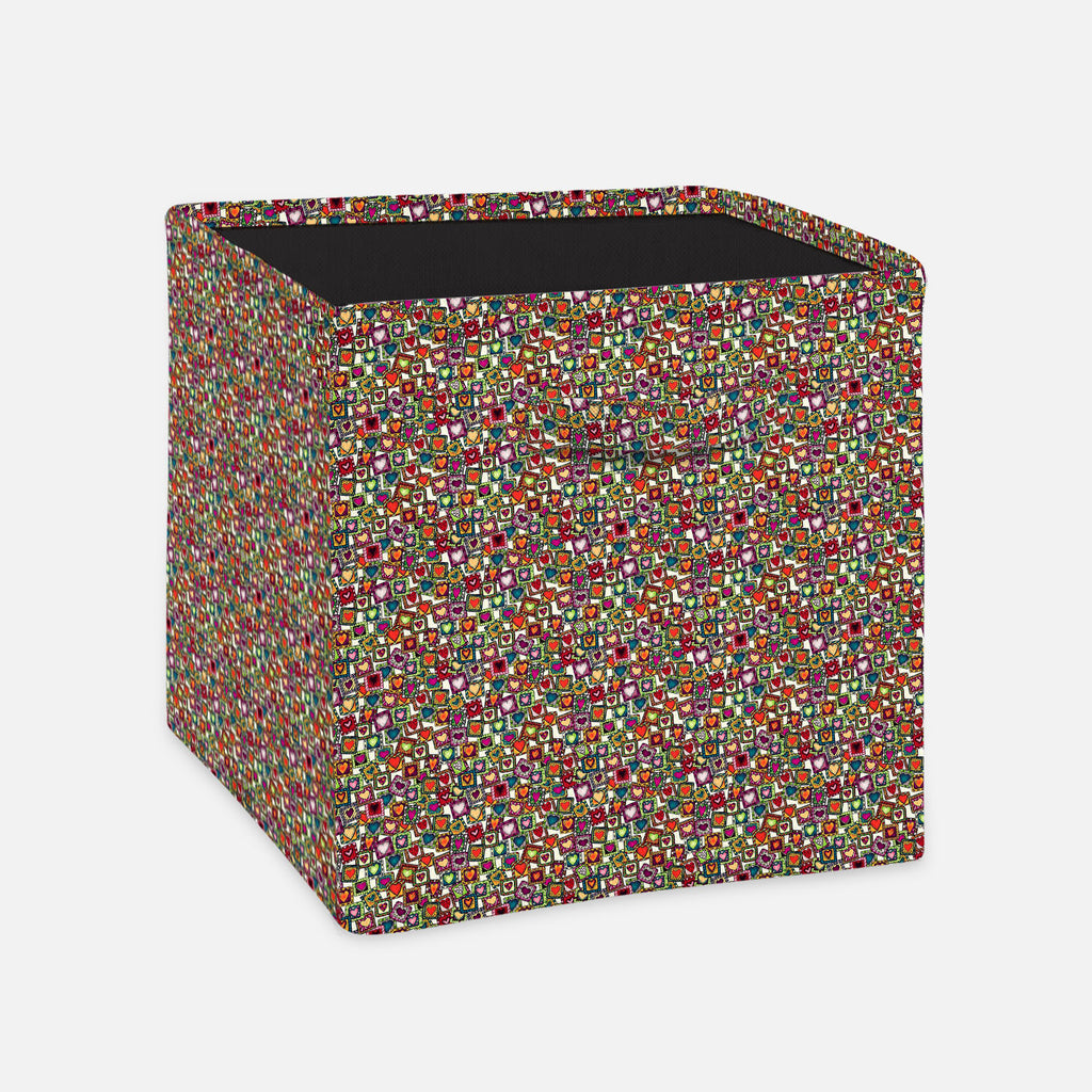 Doodle Hearts Foldable Open Storage Bin | Organizer Box, Toy Basket, Shelf Box, Laundry Bag | Canvas Fabric-Storage Bins-STR_BI_CB-IC 5007487 IC 5007487, Abstract Expressionism, Abstracts, Ancient, Art and Paintings, Birthday, Botanical, Culture, Digital, Digital Art, Drawing, Ethnic, Fashion, Floral, Flowers, Graphic, Hearts, Historical, Illustrations, Indian, Love, Medieval, Nature, Patterns, Retro, Romance, Semi Abstract, Signs, Signs and Symbols, Traditional, Tribal, Vintage, Wedding, World Culture, doo