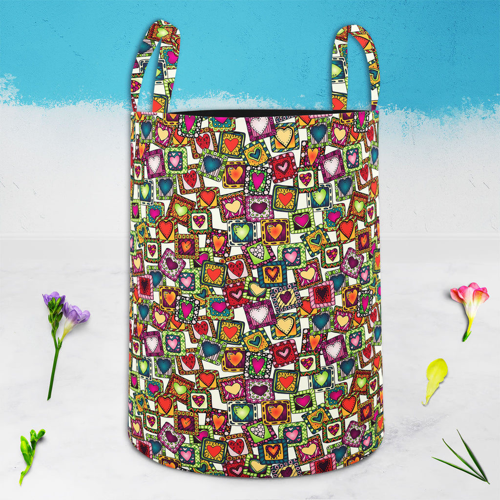 Doodle Hearts D2 Foldable Open Storage Bin | Organizer Box, Toy Basket, Shelf Box, Laundry Bag | Canvas Fabric-Storage Bins-STR_BI_CB-IC 5007487 IC 5007487, Abstract Expressionism, Abstracts, Ancient, Art and Paintings, Birthday, Botanical, Culture, Digital, Digital Art, Drawing, Ethnic, Fashion, Floral, Flowers, Graphic, Hearts, Historical, Illustrations, Indian, Love, Medieval, Nature, Patterns, Retro, Romance, Semi Abstract, Signs, Signs and Symbols, Traditional, Tribal, Vintage, Wedding, World Culture, 