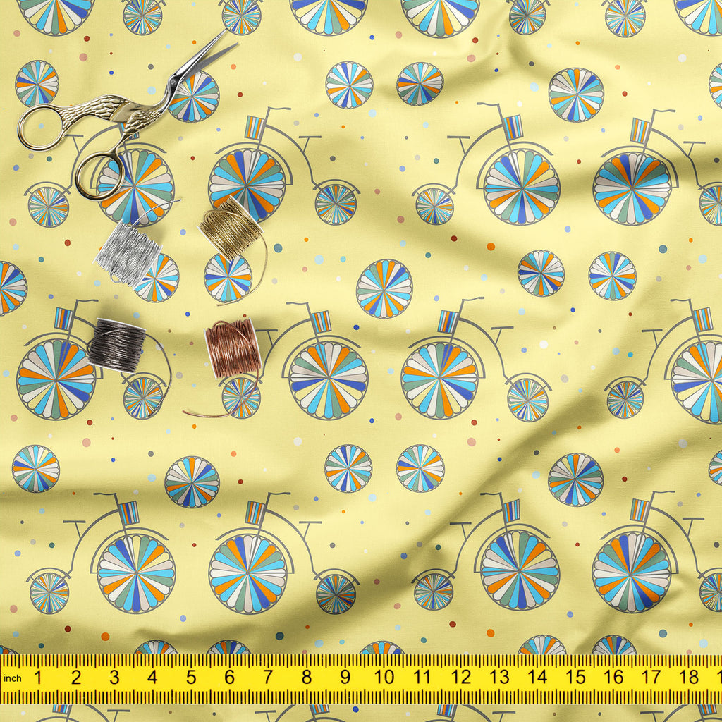 Vintage Bicycle Upholstery Fabric by Metre | For Sofa, Curtains, Cushions, Furnishing, Craft, Dress Material-Upholstery Fabrics-FAB_RW-IC 5007488 IC 5007488, Abstract Expressionism, Abstracts, Ancient, Animated Cartoons, Art and Paintings, Automobiles, Bikes, Caricature, Cartoons, Digital, Digital Art, Drawing, Graphic, Hand Drawn, Historical, Icons, Illustrations, Medieval, Patterns, Retro, Semi Abstract, Signs, Signs and Symbols, Sports, Symbols, Transportation, Travel, Urban, Vehicles, Vintage, bicycle, 