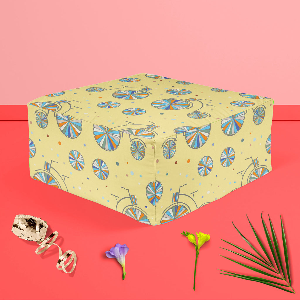 Vintage Bicycle Footstool Footrest Puffy Pouffe Ottoman Bean Bag | Canvas Fabric-Footstools-FST_CB_BN-IC 5007488 IC 5007488, Abstract Expressionism, Abstracts, Ancient, Animated Cartoons, Art and Paintings, Automobiles, Bikes, Caricature, Cartoons, Digital, Digital Art, Drawing, Graphic, Hand Drawn, Historical, Icons, Illustrations, Medieval, Patterns, Retro, Semi Abstract, Signs, Signs and Symbols, Sports, Symbols, Transportation, Travel, Urban, Vehicles, Vintage, bicycle, footstool, footrest, puffy, pouff