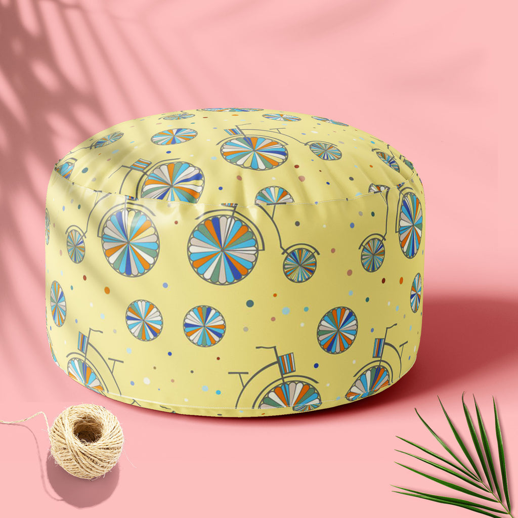 Vintage Bicycle Footstool Footrest Puffy Pouffe Ottoman Bean Bag | Canvas Fabric-Footstools-FST_CB_BN-IC 5007488 IC 5007488, Abstract Expressionism, Abstracts, Ancient, Animated Cartoons, Art and Paintings, Automobiles, Bikes, Caricature, Cartoons, Digital, Digital Art, Drawing, Graphic, Hand Drawn, Historical, Icons, Illustrations, Medieval, Patterns, Retro, Semi Abstract, Signs, Signs and Symbols, Sports, Symbols, Transportation, Travel, Urban, Vehicles, Vintage, bicycle, footstool, footrest, puffy, pouff