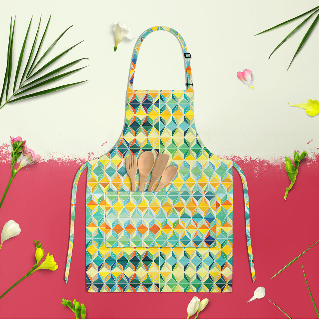Funky Triangle Apron | Adjustable, Free Size & Waist Tiebacks-Aprons Neck to Knee-APR_NK_KN-IC 5007489 IC 5007489, Abstract Expressionism, Abstracts, Arrows, Art and Paintings, Black, Black and White, Business, Circle, Damask, Decorative, Diamond, Digital, Digital Art, Drawing, Fantasy, Fashion, Futurism, Geometric, Geometric Abstraction, Graphic, Grid Art, Herringbone, Hexagon, Illustrations, Modern Art, Patterns, Semi Abstract, Signs, Signs and Symbols, funky, triangle, apron, adjustable, free, size, wais
