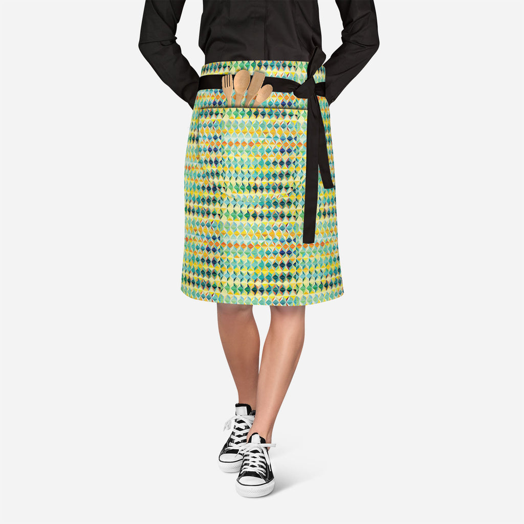 Funky Triangle Apron | Adjustable, Free Size & Waist Tiebacks-Apron Waist to Feet-APR_WS_KN-IC 5007489 IC 5007489, Abstract Expressionism, Abstracts, Arrows, Art and Paintings, Black, Black and White, Business, Circle, Damask, Decorative, Diamond, Digital, Digital Art, Drawing, Fantasy, Fashion, Futurism, Geometric, Geometric Abstraction, Graphic, Grid Art, Herringbone, Hexagon, Illustrations, Modern Art, Patterns, Semi Abstract, Signs, Signs and Symbols, funky, triangle, apron, adjustable, free, size, wais