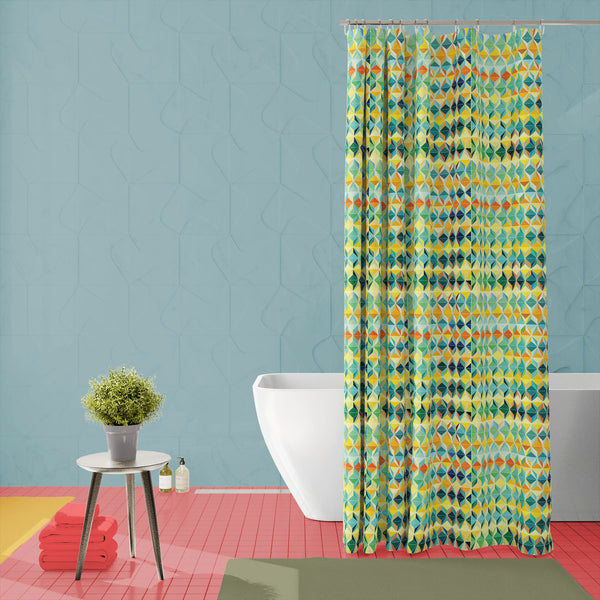 Funky Triangle Washable Waterproof Shower Curtain-Shower Curtains-CUR_SH-IC 5007489 IC 5007489, Abstract Expressionism, Abstracts, Arrows, Art and Paintings, Black, Black and White, Business, Circle, Damask, Decorative, Diamond, Digital, Digital Art, Drawing, Fantasy, Fashion, Futurism, Geometric, Geometric Abstraction, Graphic, Grid Art, Herringbone, Hexagon, Illustrations, Modern Art, Patterns, Semi Abstract, Signs, Signs and Symbols, funky, triangle, washable, waterproof, polyester, shower, curtain, eyel
