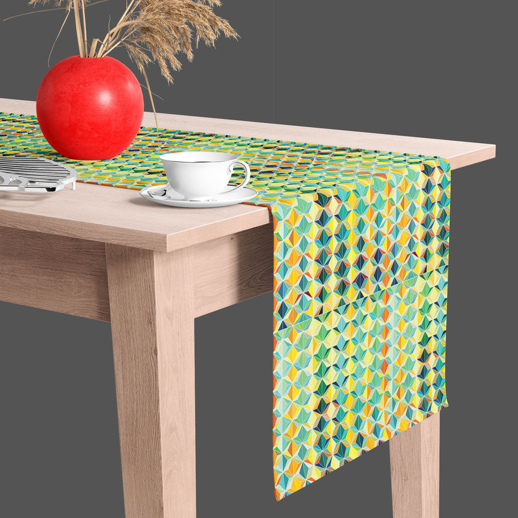 Funky Triangle Table Runner-Table Runners-RUN_TB-IC 5007489 IC 5007489, Abstract Expressionism, Abstracts, Arrows, Art and Paintings, Black, Black and White, Business, Circle, Damask, Decorative, Diamond, Digital, Digital Art, Drawing, Fantasy, Fashion, Futurism, Geometric, Geometric Abstraction, Graphic, Grid Art, Herringbone, Hexagon, Illustrations, Modern Art, Patterns, Semi Abstract, Signs, Signs and Symbols, funky, triangle, table, runner, abstract, abstraction, angle, angular, arrow, art, artistic, ar