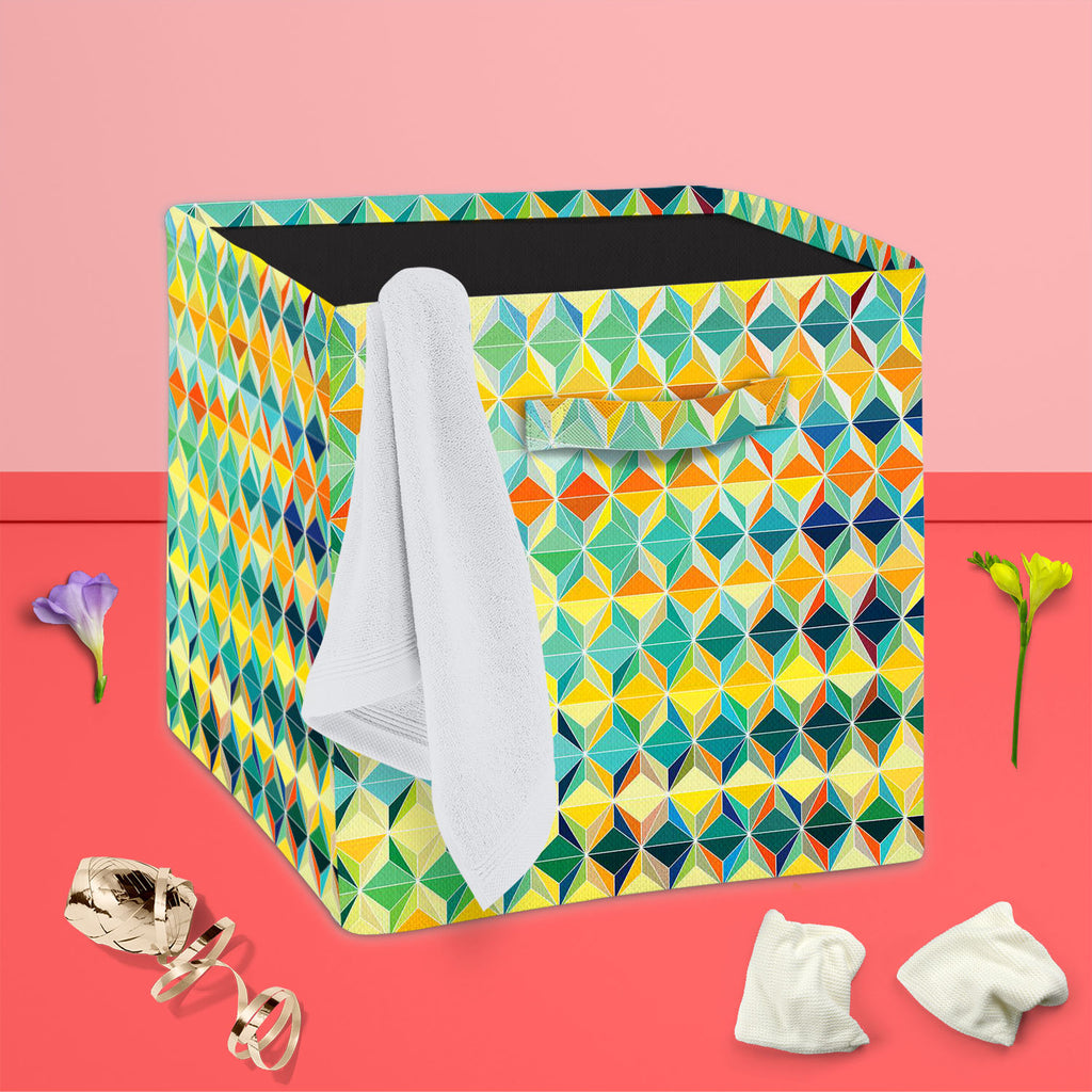 Funky Triangle Foldable Open Storage Bin | Organizer Box, Toy Basket, Shelf Box, Laundry Bag | Canvas Fabric-Storage Bins-STR_BI_CB-IC 5007489 IC 5007489, Abstract Expressionism, Abstracts, Arrows, Art and Paintings, Black, Black and White, Business, Circle, Damask, Decorative, Diamond, Digital, Digital Art, Drawing, Fantasy, Fashion, Futurism, Geometric, Geometric Abstraction, Graphic, Grid Art, Herringbone, Hexagon, Illustrations, Modern Art, Patterns, Semi Abstract, Signs, Signs and Symbols, funky, trian