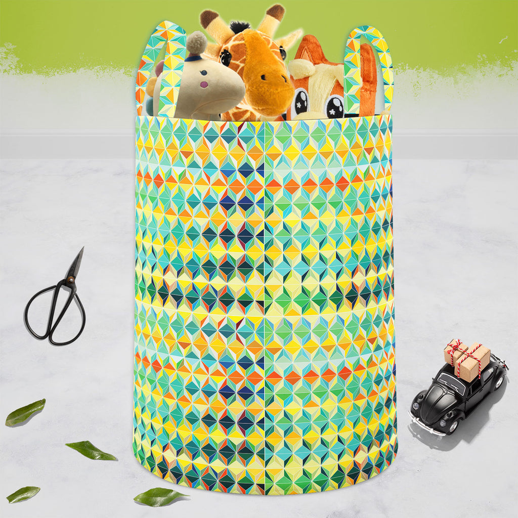 Funky Triangle Foldable Open Storage Bin | Organizer Box, Toy Basket, Shelf Box, Laundry Bag | Canvas Fabric-Storage Bins-STR_BI_CB-IC 5007489 IC 5007489, Abstract Expressionism, Abstracts, Arrows, Art and Paintings, Black, Black and White, Business, Circle, Damask, Decorative, Diamond, Digital, Digital Art, Drawing, Fantasy, Fashion, Futurism, Geometric, Geometric Abstraction, Graphic, Grid Art, Herringbone, Hexagon, Illustrations, Modern Art, Patterns, Semi Abstract, Signs, Signs and Symbols, funky, trian