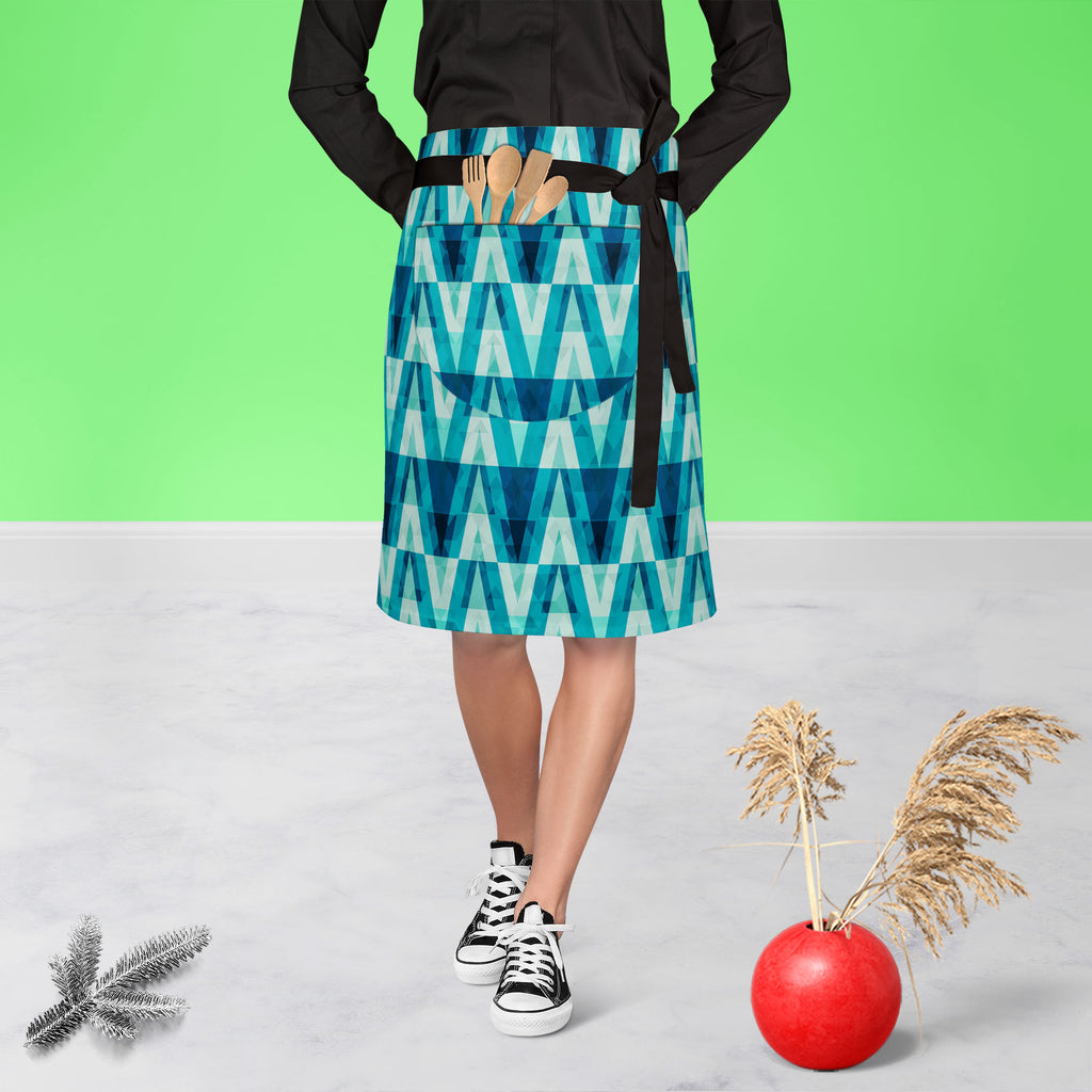 Crystal Triangle Apron | Adjustable, Free Size & Waist Tiebacks-Apron Waist to Knee-APR_WS_KN-IC 5007490 IC 5007490, Abstract Expressionism, Abstracts, Ancient, Art and Paintings, Black and White, Culture, Decorative, Diamond, Digital, Digital Art, Ethnic, Geometric, Geometric Abstraction, Graphic, Historical, Illustrations, Medieval, Patterns, Retro, Semi Abstract, Signs, Signs and Symbols, Traditional, Triangles, Tribal, Vintage, White, World Culture, crystal, triangle, apron, adjustable, free, size, wais