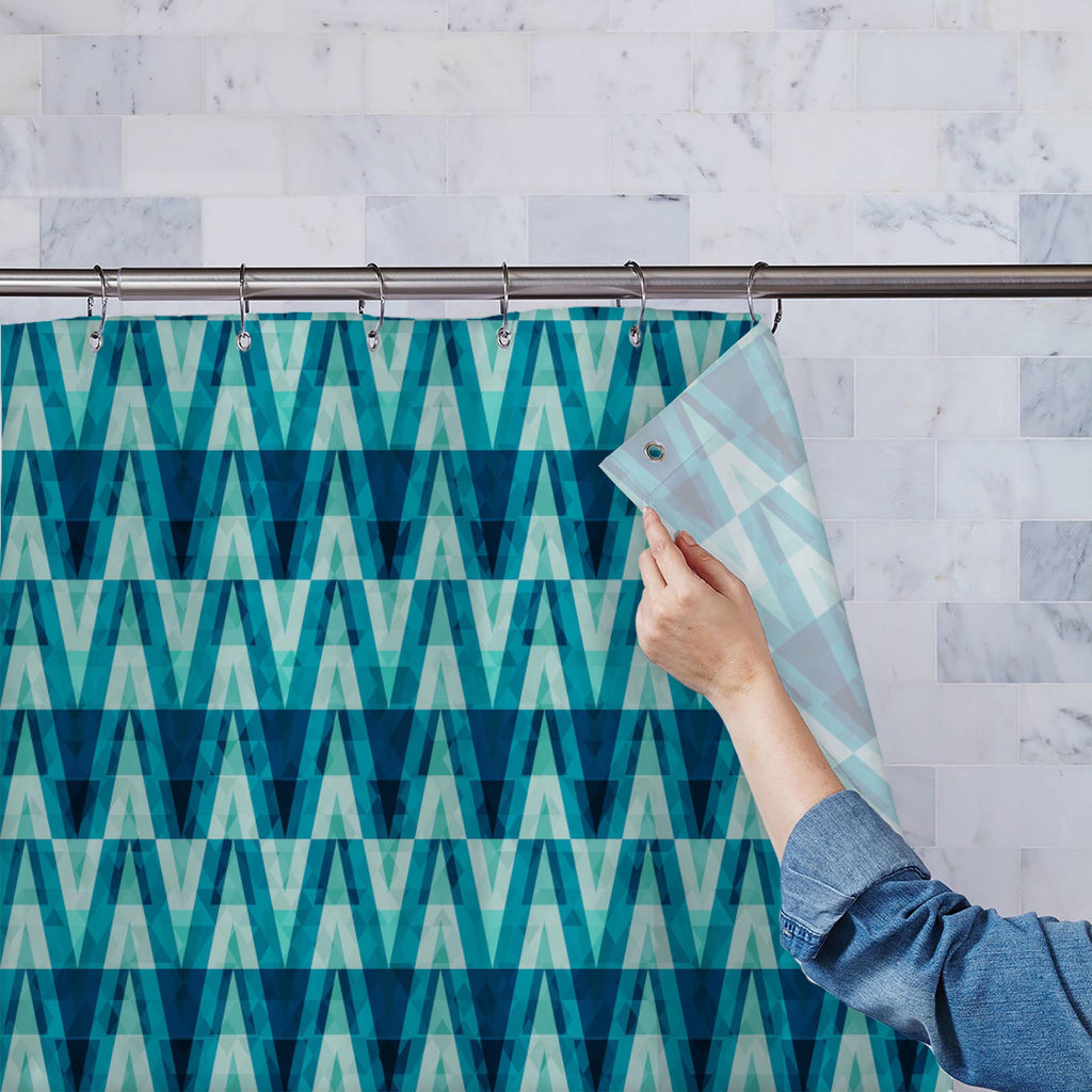 Crystal Triangle Washable Waterproof Shower Curtain-Shower Curtains-CUR_SH-IC 5007490 IC 5007490, Abstract Expressionism, Abstracts, Ancient, Art and Paintings, Black and White, Culture, Decorative, Diamond, Digital, Digital Art, Ethnic, Geometric, Geometric Abstraction, Graphic, Historical, Illustrations, Medieval, Patterns, Retro, Semi Abstract, Signs, Signs and Symbols, Traditional, Triangles, Tribal, Vintage, White, World Culture, crystal, triangle, washable, waterproof, shower, curtain, abstract, art, 