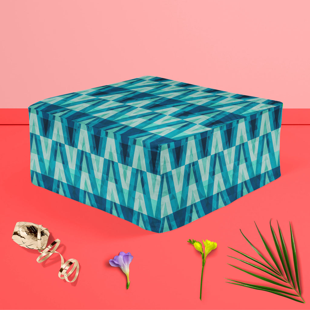 Crystal Triangle Footstool Footrest Puffy Pouffe Ottoman Bean Bag | Canvas Fabric-Footstools-FST_CB_BN-IC 5007490 IC 5007490, Abstract Expressionism, Abstracts, Ancient, Art and Paintings, Black and White, Culture, Decorative, Diamond, Digital, Digital Art, Ethnic, Geometric, Geometric Abstraction, Graphic, Historical, Illustrations, Medieval, Patterns, Retro, Semi Abstract, Signs, Signs and Symbols, Traditional, Triangles, Tribal, Vintage, White, World Culture, crystal, triangle, footstool, footrest, puffy