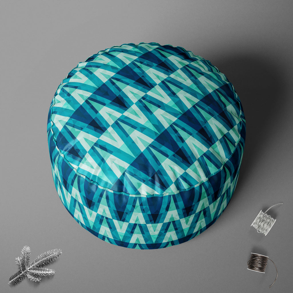 Crystal Triangle Footstool Footrest Puffy Pouffe Ottoman Bean Bag | Canvas Fabric-Footstools-FST_CB_BN-IC 5007490 IC 5007490, Abstract Expressionism, Abstracts, Ancient, Art and Paintings, Black and White, Culture, Decorative, Diamond, Digital, Digital Art, Ethnic, Geometric, Geometric Abstraction, Graphic, Historical, Illustrations, Medieval, Patterns, Retro, Semi Abstract, Signs, Signs and Symbols, Traditional, Triangles, Tribal, Vintage, White, World Culture, crystal, triangle, footstool, footrest, puffy