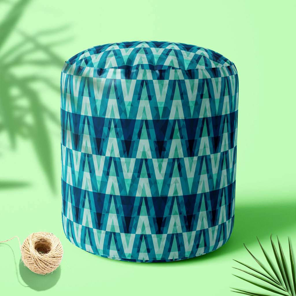 Crystal Triangle Footstool Footrest Puffy Pouffe Ottoman Bean Bag | Canvas Fabric-Footstools-FST_CB_BN-IC 5007490 IC 5007490, Abstract Expressionism, Abstracts, Ancient, Art and Paintings, Black and White, Culture, Decorative, Diamond, Digital, Digital Art, Ethnic, Geometric, Geometric Abstraction, Graphic, Historical, Illustrations, Medieval, Patterns, Retro, Semi Abstract, Signs, Signs and Symbols, Traditional, Triangles, Tribal, Vintage, White, World Culture, crystal, triangle, footstool, footrest, puffy