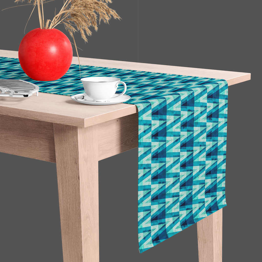 Crystal Triangle Table Runner-Table Runners-RUN_TB-IC 5007490 IC 5007490, Abstract Expressionism, Abstracts, Ancient, Art and Paintings, Black and White, Culture, Decorative, Diamond, Digital, Digital Art, Ethnic, Geometric, Geometric Abstraction, Graphic, Historical, Illustrations, Medieval, Patterns, Retro, Semi Abstract, Signs, Signs and Symbols, Traditional, Triangles, Tribal, Vintage, White, World Culture, crystal, triangle, table, runner, abstract, art, blue, bright, concept, cool, cover, creative, de