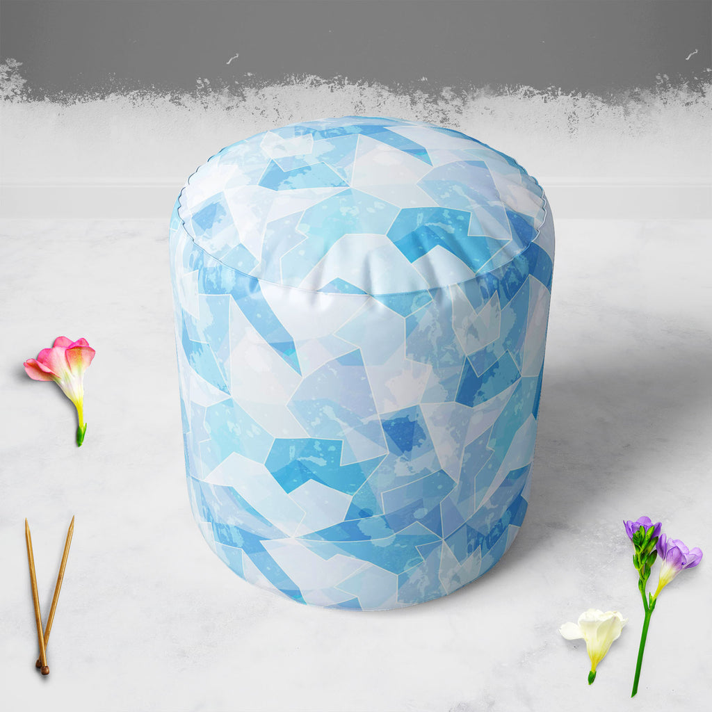 Ice Style D1 Footstool Footrest Puffy Pouffe Ottoman Bean Bag | Canvas Fabric-Footstools-FST_CB_BN-IC 5007491 IC 5007491, Abstract Expressionism, Abstracts, Ancient, Art and Paintings, Black and White, Decorative, Diamond, Digital, Digital Art, Fashion, Geometric, Geometric Abstraction, Graphic, Historical, Illustrations, Medieval, Modern Art, Patterns, Semi Abstract, Signs, Signs and Symbols, Triangles, Vintage, White, ice, style, d1, footstool, footrest, puffy, pouffe, ottoman, bean, bag, canvas, fabric, 