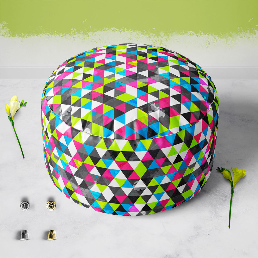 Grunge Triangle D5 Footstool Footrest Puffy Pouffe Ottoman Bean Bag | Canvas Fabric-Footstools-FST_CB_BN-IC 5007492 IC 5007492, Abstract Expressionism, Abstracts, Ancient, Art and Paintings, Decorative, Digital, Digital Art, Geometric, Geometric Abstraction, Graphic, Grid Art, Hipster, Historical, Illustrations, Medieval, Modern Art, Music, Music and Dance, Music and Musical Instruments, Patterns, Retro, Semi Abstract, Signs, Signs and Symbols, Triangles, Urban, Vintage, Watercolour, grunge, triangle, d5, f
