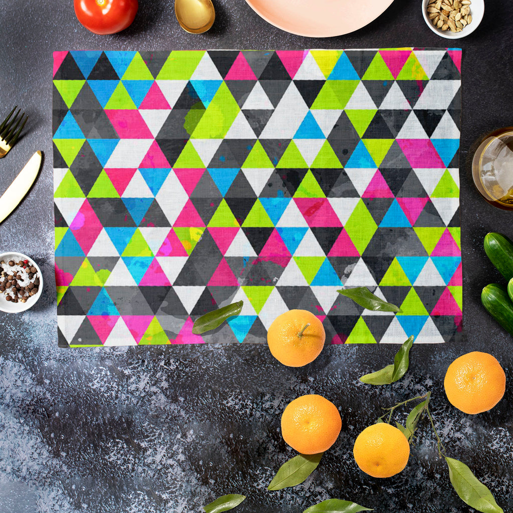 Grunge Triangle D5 Table Mat Placemat-Table Place Mats Fabric-MAT_TB-IC 5007492 IC 5007492, Abstract Expressionism, Abstracts, Ancient, Art and Paintings, Decorative, Digital, Digital Art, Geometric, Geometric Abstraction, Graphic, Grid Art, Hipster, Historical, Illustrations, Medieval, Modern Art, Music, Music and Dance, Music and Musical Instruments, Patterns, Retro, Semi Abstract, Signs, Signs and Symbols, Triangles, Urban, Vintage, Watercolour, grunge, triangle, d5, table, mat, placemat, abstract, art, 