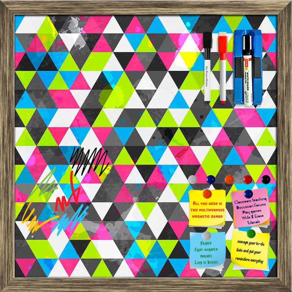 Grunge Triangle Framed Magnetic Dry Erase Board | Combo with Magnet Buttons & Markers-Magnetic Boards Framed-MGB_FR-IC 5007492 IC 5007492, Abstract Expressionism, Abstracts, Ancient, Art and Paintings, Decorative, Digital, Digital Art, Geometric, Geometric Abstraction, Graphic, Grid Art, Hipster, Historical, Illustrations, Medieval, Modern Art, Music, Music and Dance, Music and Musical Instruments, Patterns, Retro, Semi Abstract, Signs, Signs and Symbols, Triangles, Urban, Vintage, Watercolour, grunge, tria