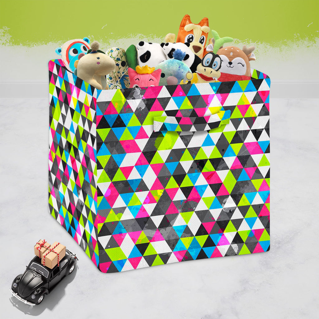 Grunge Triangle D5 Foldable Open Storage Bin | Organizer Box, Toy Basket, Shelf Box, Laundry Bag | Canvas Fabric-Storage Bins-STR_BI_CB-IC 5007492 IC 5007492, Abstract Expressionism, Abstracts, Ancient, Art and Paintings, Decorative, Digital, Digital Art, Geometric, Geometric Abstraction, Graphic, Grid Art, Hipster, Historical, Illustrations, Medieval, Modern Art, Music, Music and Dance, Music and Musical Instruments, Patterns, Retro, Semi Abstract, Signs, Signs and Symbols, Triangles, Urban, Vintage, Water