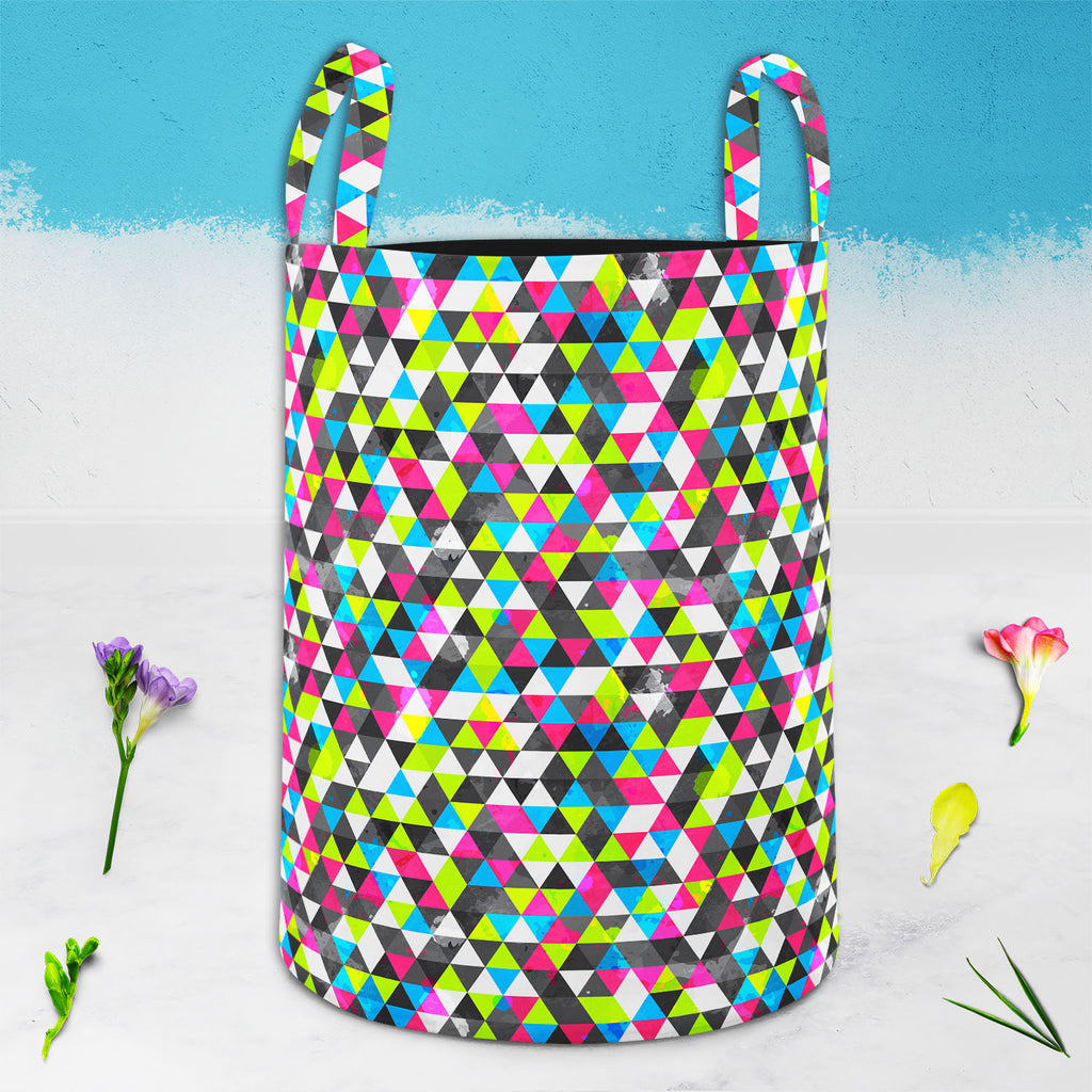 Grunge Triangle D5 Foldable Open Storage Bin | Organizer Box, Toy Basket, Shelf Box, Laundry Bag | Canvas Fabric-Storage Bins-STR_BI_CB-IC 5007492 IC 5007492, Abstract Expressionism, Abstracts, Ancient, Art and Paintings, Decorative, Digital, Digital Art, Geometric, Geometric Abstraction, Graphic, Grid Art, Hipster, Historical, Illustrations, Medieval, Modern Art, Music, Music and Dance, Music and Musical Instruments, Patterns, Retro, Semi Abstract, Signs, Signs and Symbols, Triangles, Urban, Vintage, Water