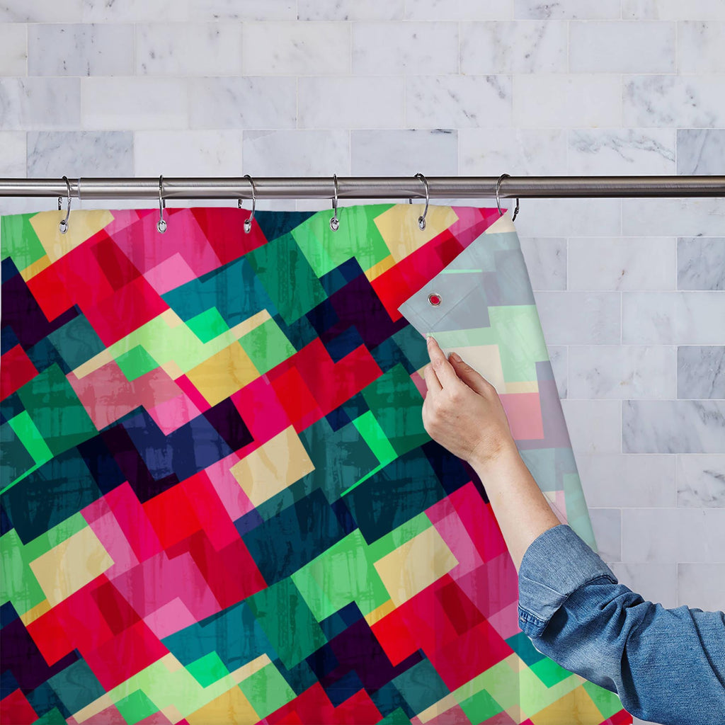 Mosaic D2 Washable Waterproof Shower Curtain-Shower Curtains-CUR_SH-IC 5007493 IC 5007493, Abstract Expressionism, Abstracts, Ancient, Art and Paintings, Black, Black and White, Decorative, Digital, Digital Art, Fashion, Geometric, Geometric Abstraction, Graphic, Hexagon, Hipster, Historical, Illustrations, Medieval, Modern Art, Patterns, Retro, Semi Abstract, Signs, Signs and Symbols, Triangles, Vintage, White, mosaic, d2, washable, waterproof, shower, curtain, abstract, art, backdrop, background, blue, br