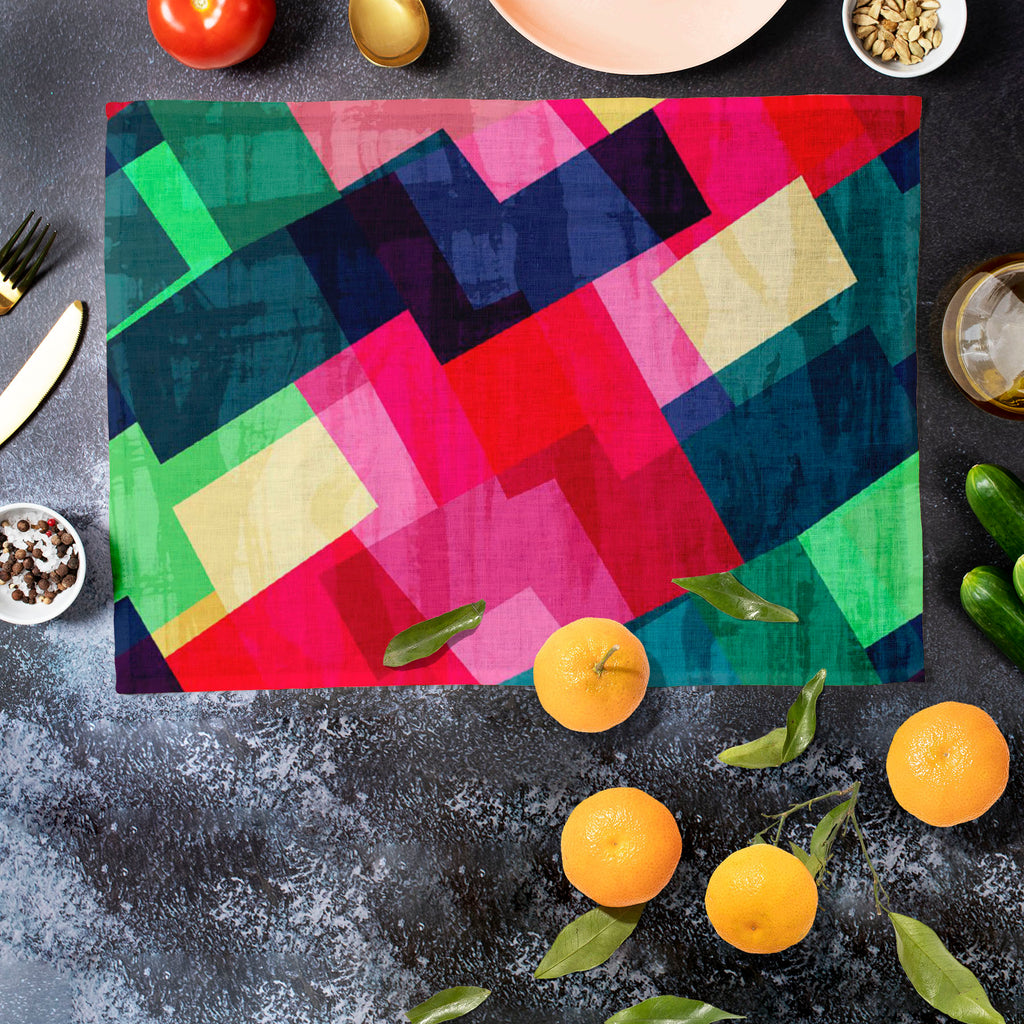 Mosaic D2 Table Mat Placemat-Table Place Mats Fabric-MAT_TB-IC 5007493 IC 5007493, Abstract Expressionism, Abstracts, Ancient, Art and Paintings, Black, Black and White, Decorative, Digital, Digital Art, Fashion, Geometric, Geometric Abstraction, Graphic, Hexagon, Hipster, Historical, Illustrations, Medieval, Modern Art, Patterns, Retro, Semi Abstract, Signs, Signs and Symbols, Triangles, Vintage, White, mosaic, d2, table, mat, placemat, abstract, art, backdrop, background, blue, bright, color, colorful, cr