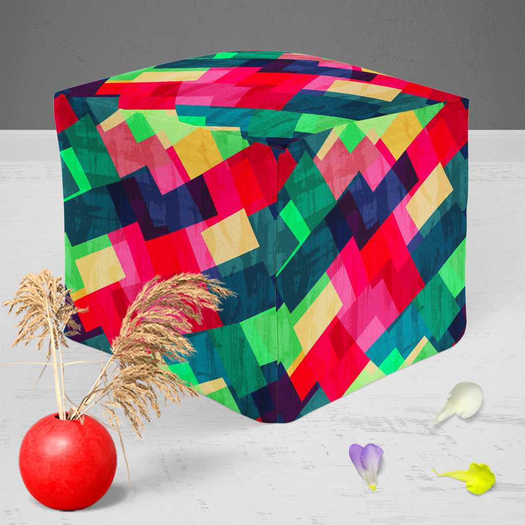 Mosaic D2 Footstool Footrest Puffy Pouffe Ottoman Bean Bag | Canvas Fabric-Footstools-FST_CB_BN-IC 5007493 IC 5007493, Abstract Expressionism, Abstracts, Ancient, Art and Paintings, Black, Black and White, Decorative, Digital, Digital Art, Fashion, Geometric, Geometric Abstraction, Graphic, Hexagon, Hipster, Historical, Illustrations, Medieval, Modern Art, Patterns, Retro, Semi Abstract, Signs, Signs and Symbols, Triangles, Vintage, White, mosaic, d2, footstool, footrest, puffy, pouffe, ottoman, bean, bag, 