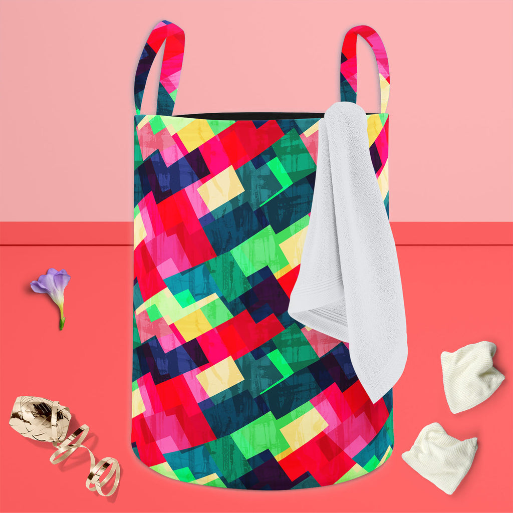 Mosaic D2 Foldable Open Storage Bin | Organizer Box, Toy Basket, Shelf Box, Laundry Bag | Canvas Fabric-Storage Bins-STR_BI_CB-IC 5007493 IC 5007493, Abstract Expressionism, Abstracts, Ancient, Art and Paintings, Black, Black and White, Decorative, Digital, Digital Art, Fashion, Geometric, Geometric Abstraction, Graphic, Hexagon, Hipster, Historical, Illustrations, Medieval, Modern Art, Patterns, Retro, Semi Abstract, Signs, Signs and Symbols, Triangles, Vintage, White, mosaic, d2, foldable, open, storage, 