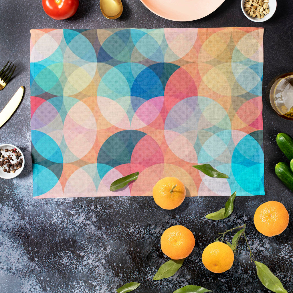 Circles Table Mat Placemat-Table Place Mats Fabric-MAT_TB-IC 5007494 IC 5007494, Abstract Expressionism, Abstracts, Ancient, Art and Paintings, Baby, Botanical, Children, Circle, Digital, Digital Art, Fashion, Floral, Flowers, Geometric, Geometric Abstraction, Graphic, Historical, Illustrations, Kids, Medieval, Modern Art, Nature, Parents, Patterns, Retro, Semi Abstract, Signs, Signs and Symbols, Vintage, circles, table, mat, placemat, abstract, pattern, background, art, artistic, backdrop, beauty, blue, br