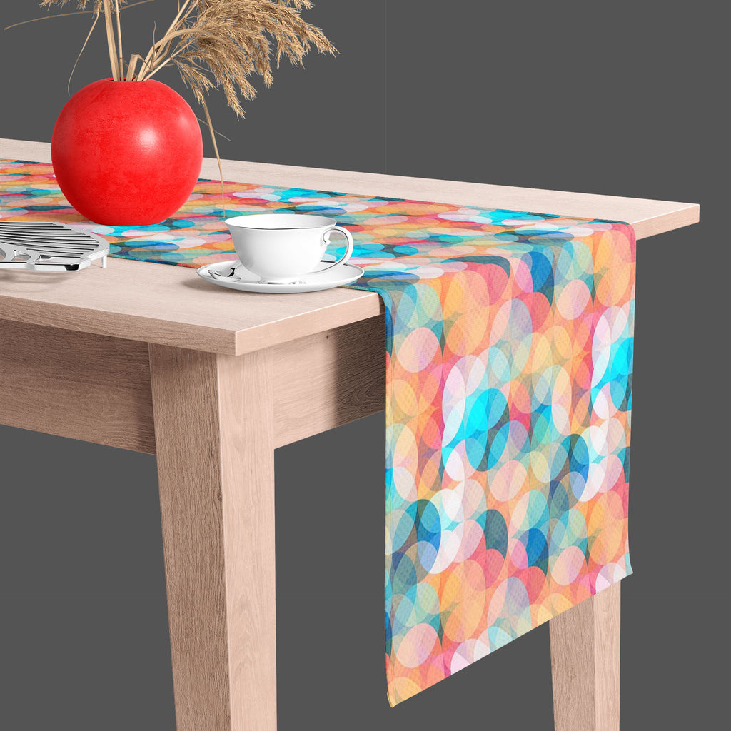 Circles Table Runner-Table Runners-RUN_TB-IC 5007494 IC 5007494, Abstract Expressionism, Abstracts, Ancient, Art and Paintings, Baby, Botanical, Children, Circle, Digital, Digital Art, Fashion, Floral, Flowers, Geometric, Geometric Abstraction, Graphic, Historical, Illustrations, Kids, Medieval, Modern Art, Nature, Parents, Patterns, Retro, Semi Abstract, Signs, Signs and Symbols, Vintage, circles, table, runner, abstract, pattern, background, art, artistic, backdrop, beauty, blue, bright, bubble, color, co